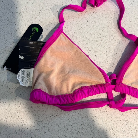NEW Moontide Swimwear Bikini Top UK 10 Triangle String Swim Fuchsia Unpadded - Picture 7 of 12